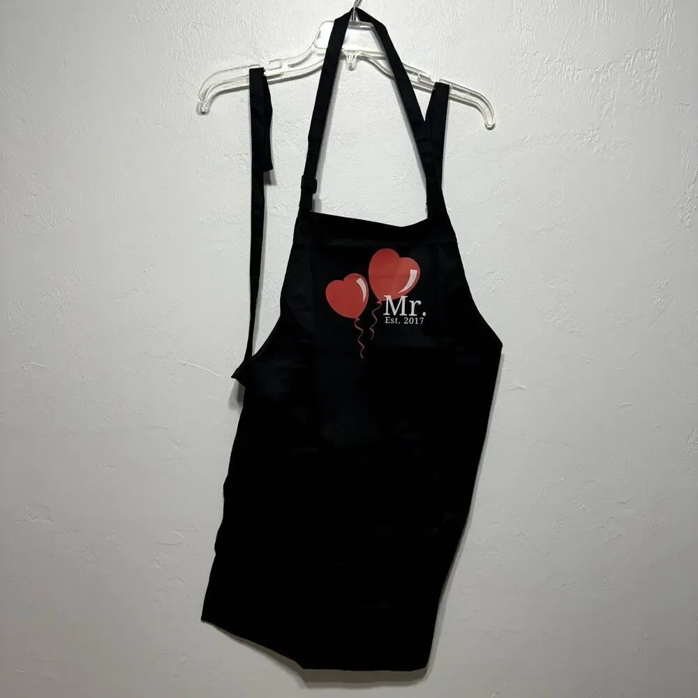 New Aprons Mr. & Mrs. Est 2017 White Black Wedding Engagement Bridal Shower Gift